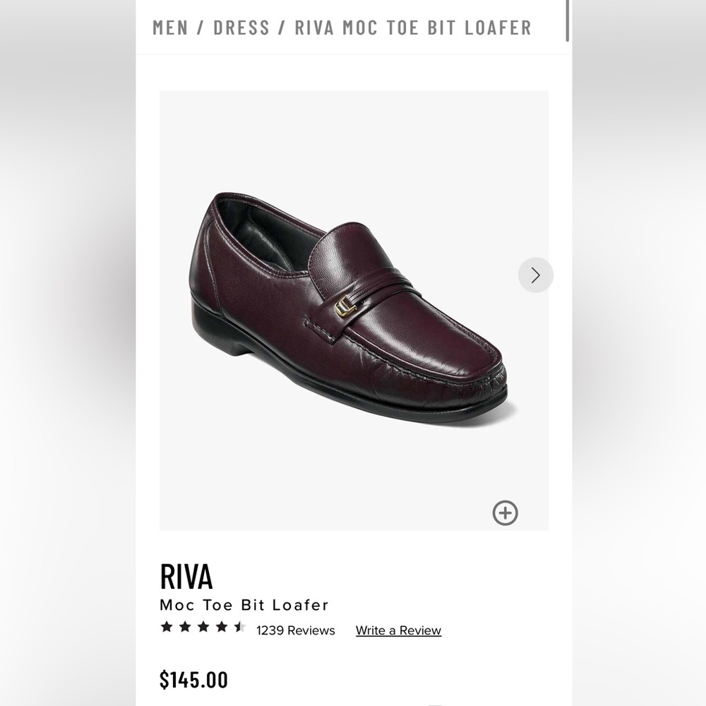 Florsheim Crinkled Loafer Men's 10.5 EEE Riva Moc Toe Bit Burgundy Leather NEW